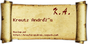 Kreutz András névjegykártya